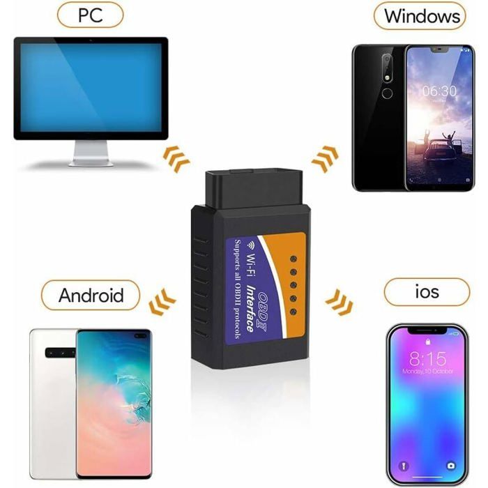 Outil De Diagnostic OBD2 - ELM327 - WiFi - Universel - Compatible OBD-II - Scanner Voiture