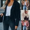 Women's Casual Tassel Jacket Long Sleeve Lapel Fringed Cropped Coat Faux Suede Motorcycle Outwear for Spring Autumn