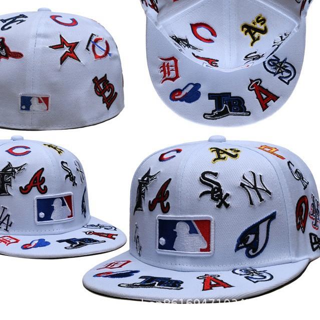 New Baseball Cap Embroidery Team Cap American League Basketball Cap Korean Chao Hip Hop Cartoon Flat Edge Cap