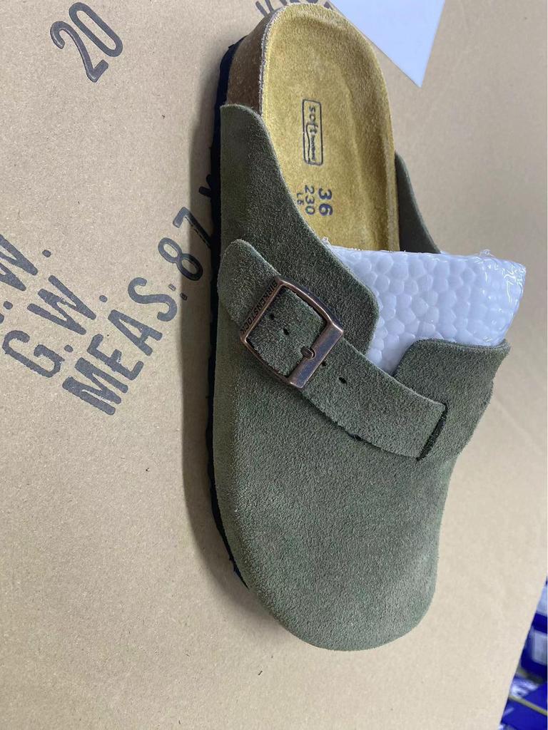 Унисекс BK Натуральная кожа Birkenstock Закрытый носок Ретро Мюли на пробковой подошве – Удобные и Универсальные.