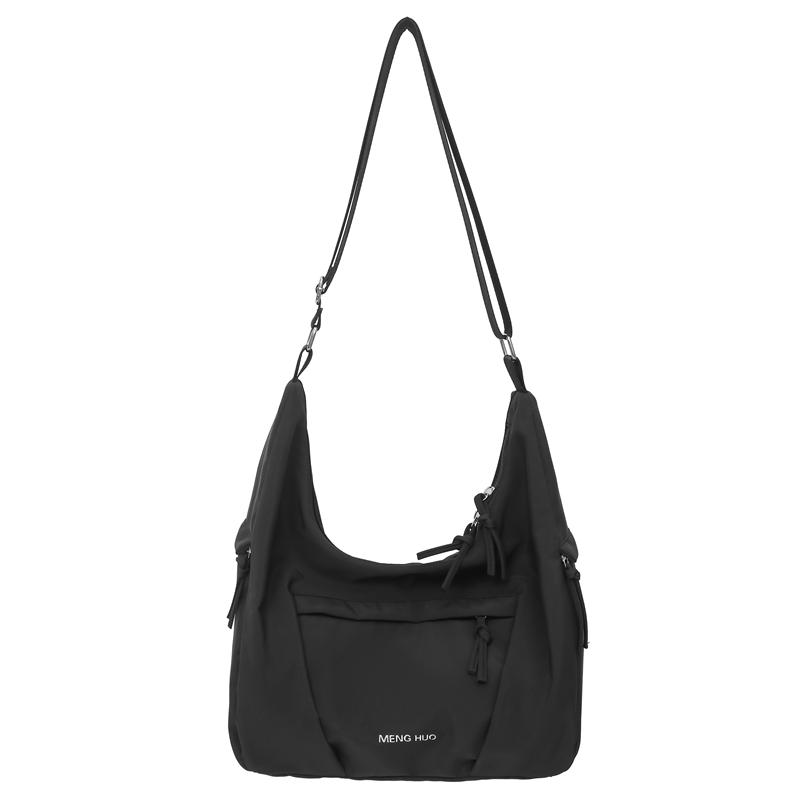 Женская сумка через плечо, большая вместимость, однотонная сумка-хобо