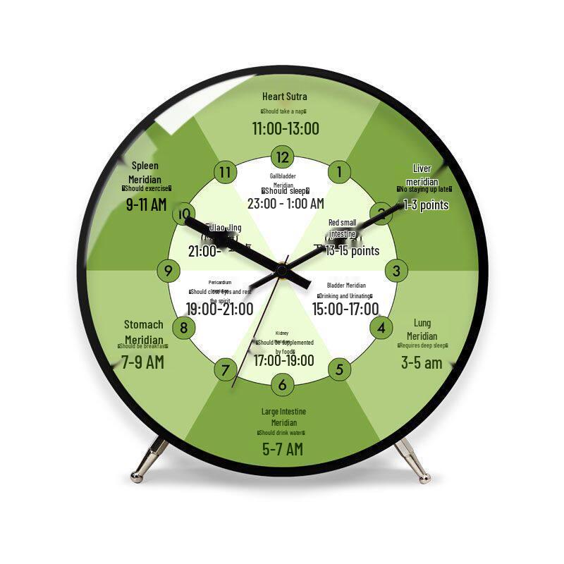 Ziwu Liuzhu Traditional Chinese Medicine Silent Desk Clock for Spa and Living Room