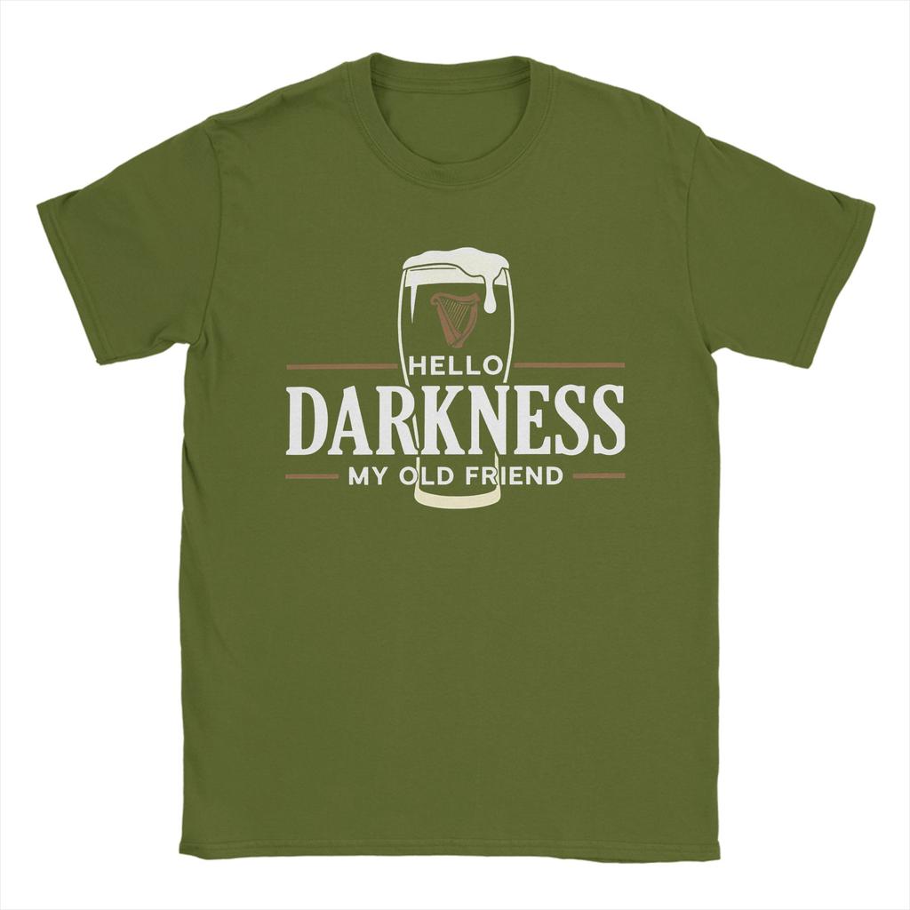 Streetwear T Shirt Funny Hello Darkness Old Friend Beer Parody Pure Cotton T Shirts Novelty Tee Shirt for Unisexs Summer Clothes