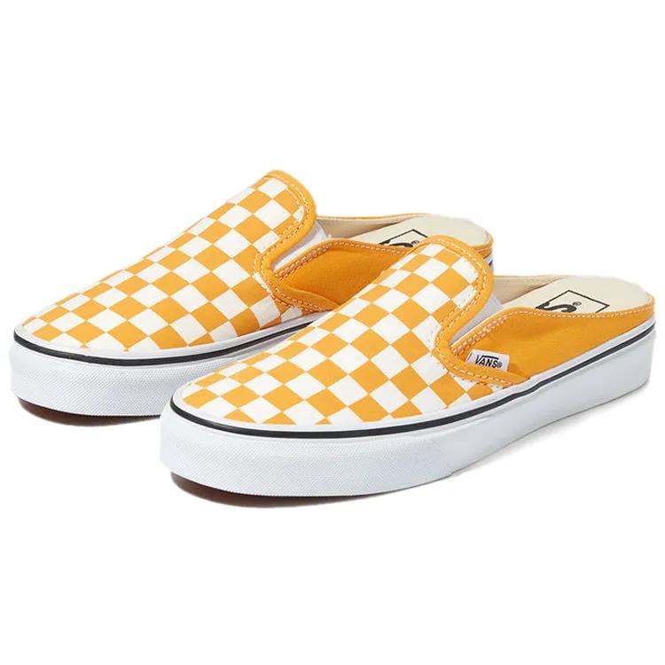 Vans CLASSIC SLIP Mule Low top Skateboard Shoes Unisex White Checkerboard (Unisex) Skate Shoes VN0A4P3UWOF