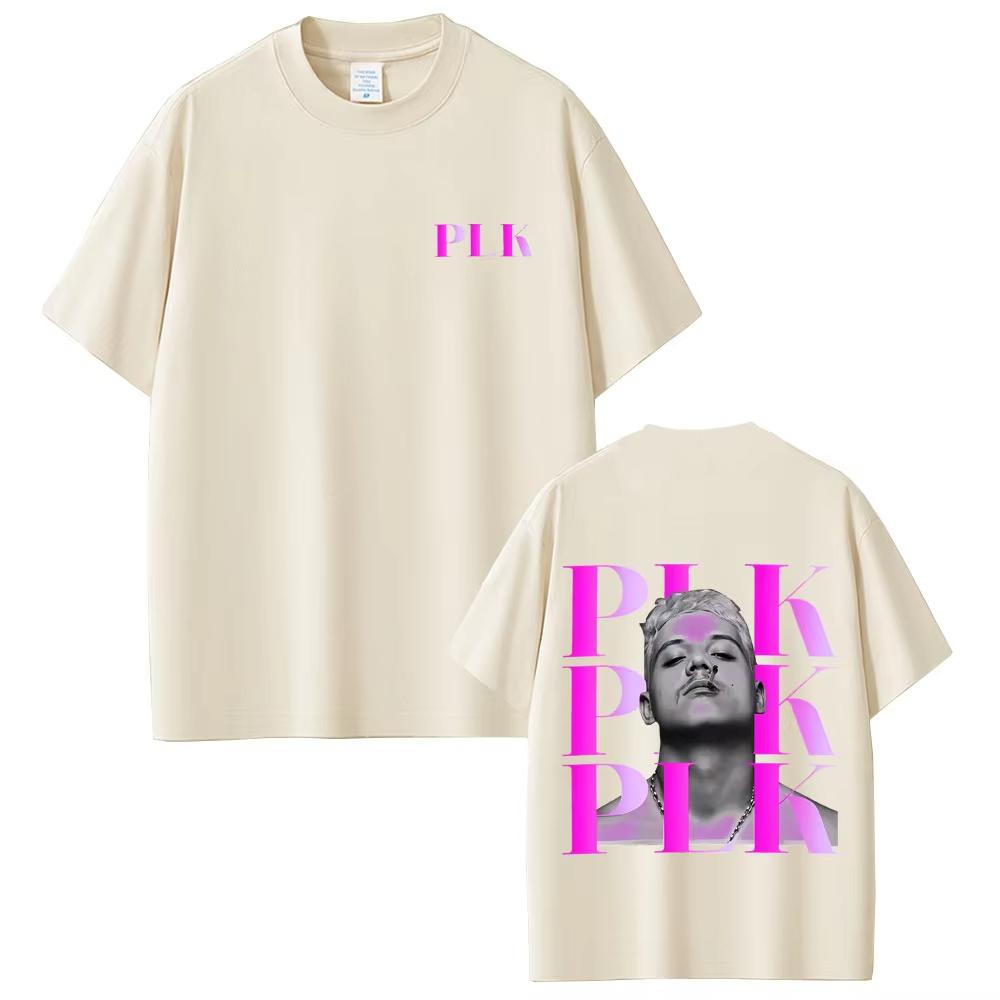 Rapper Plk Face Graphic Tshirt Men Women Fashion Pop Music Streetwear Mens Casual Cotton T Shirts Unisex Vintage Hip Hop Tees