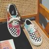 Fashion Spring and Autumn Sports Shoes Women's Canvas Plaid Color Casual Simple Flat Couple Sports Shoes Men's and Women's Tennis Shoes