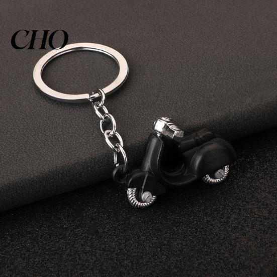 Commuter Keychain Pendant Motorcycle Charm Zinc Alloy Key Chain with Buckle Retro Electric Donkey Scooter Design Holder