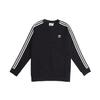 Adidas Originals Trefoil 3-Stripes Fleece Pullover Crew Neck Sweatshirt Men Sweatshirt Black DV1555