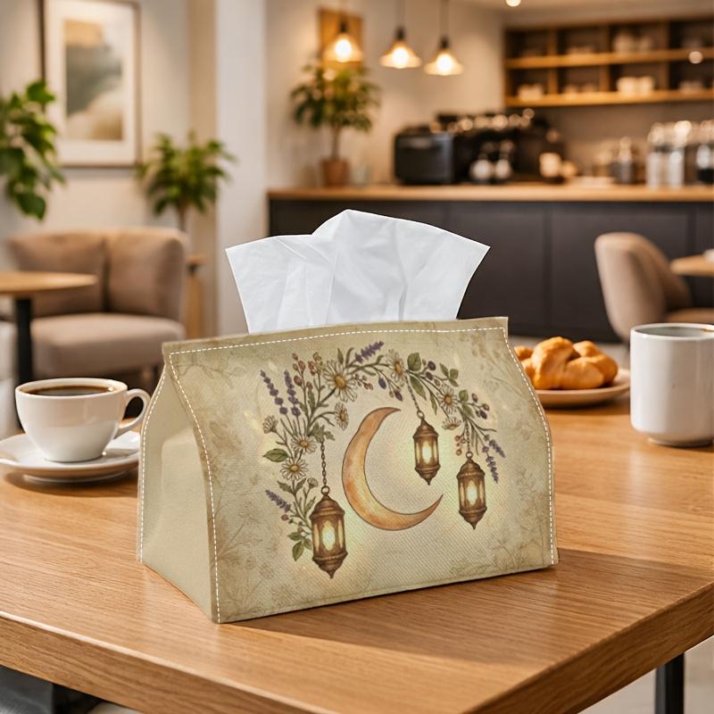 1pc Eid Decoration Party Tissue Box,Herb Garden Moon Lantern,Multifunctional Tissue Holder,Sage Botanical Natural Vintage,Outdoor Party Supplies, Eve