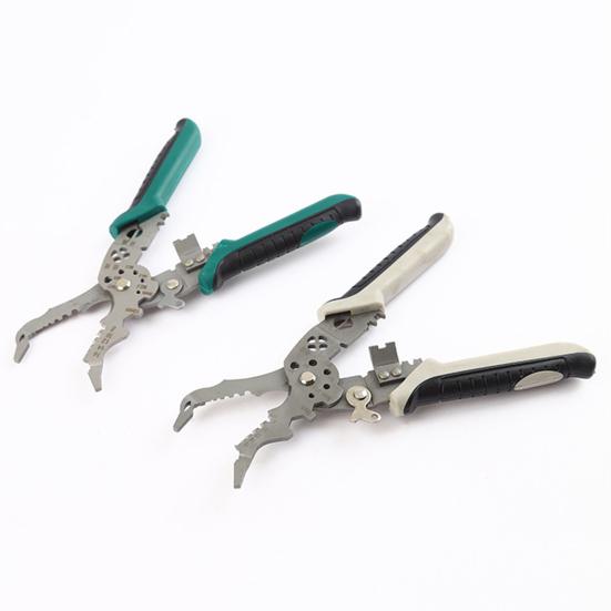 Multi-function Wire Stripper Heavy Duty Alloy Wire Stripping Pliers Crimper Cutter Ergonomic Handle Portable Electricians Cable Cutting Pliers