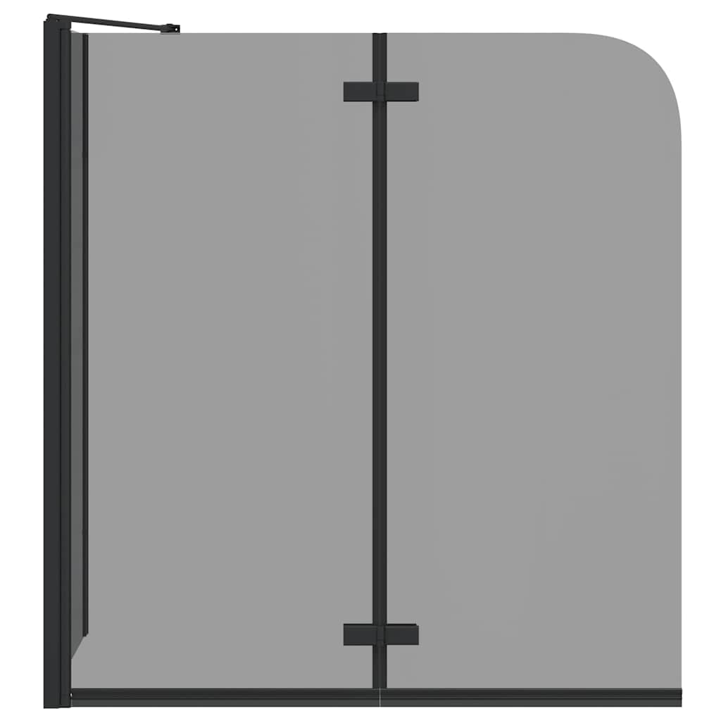 Black Bathtub Shower Screen 120 x 68 x 130 cm