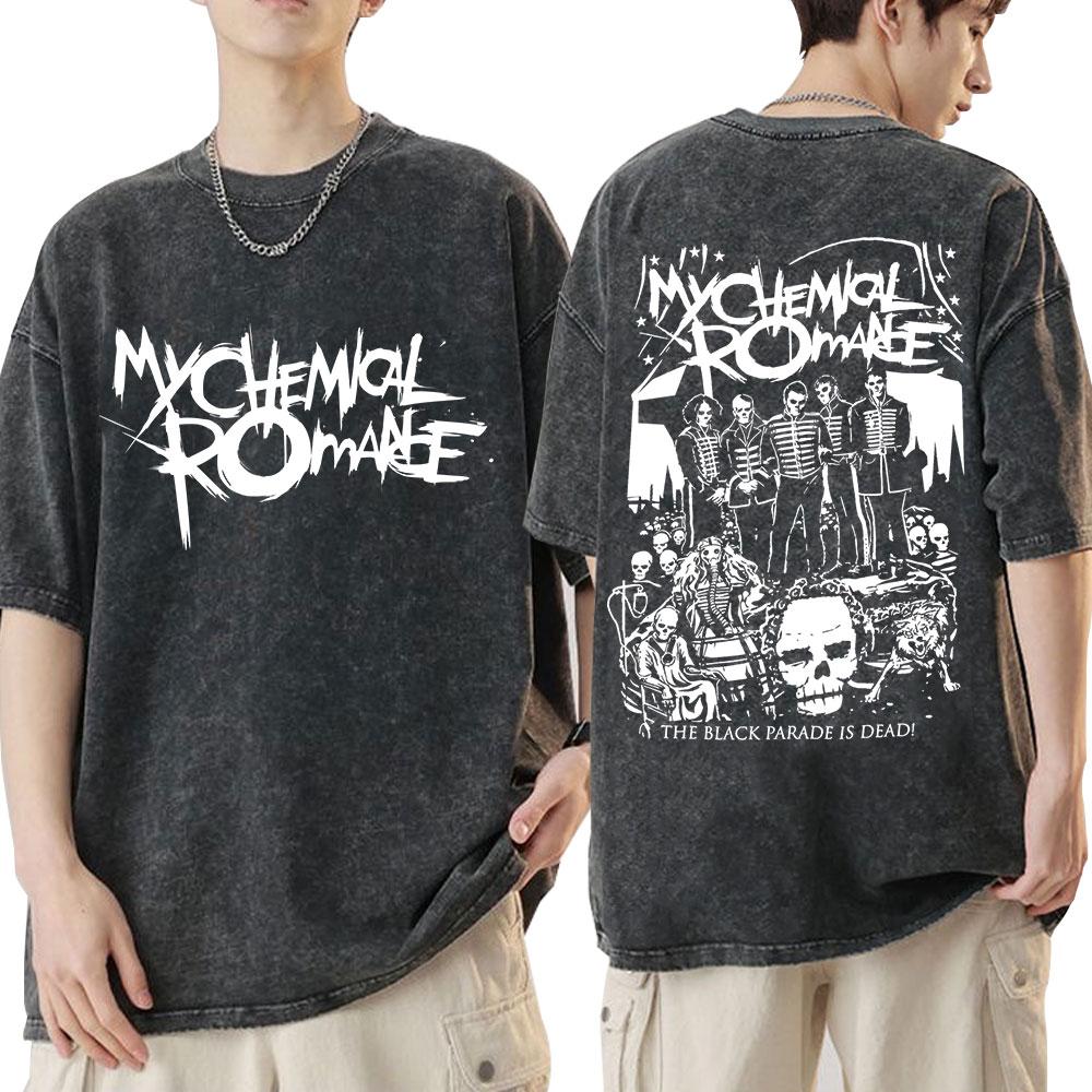 My Chemical Romance Long Live The Black Parade Мерч с тура Постиранные футболки Мужские Женские Готическая Панк-группа Оверсайз футболки