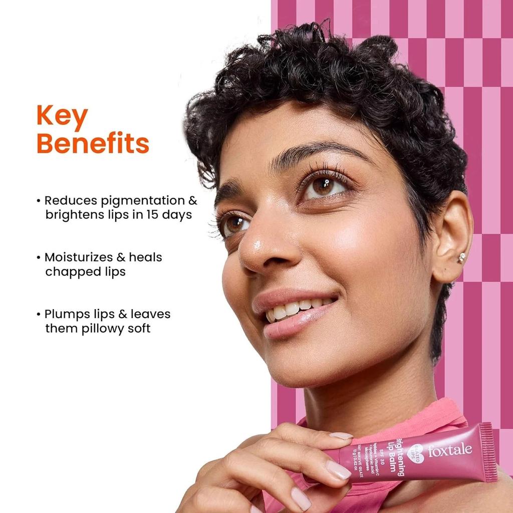 Foxtale SPF 30 Brightening Lip Balm for Dark Lips | Light Mauve Glaze 12g