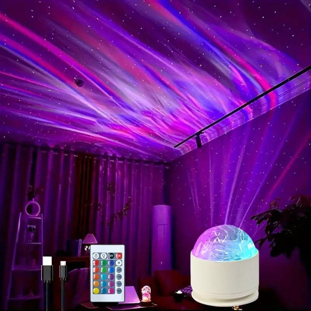 RGB Ocean Wave Aurora Lamp 16 Colors Atmosphere Projector New Waterripple Aurora Light Night