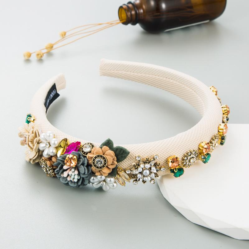 Женский обруч для волос в стиле барокко с жемчугом и цветком, легкий роскошный роскошный выставочный головной убор