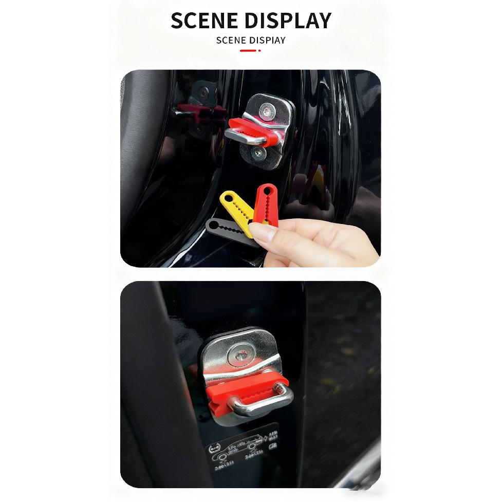 Universal Car Door Lock Protector Pad Auto Door Silicone Shim Gate Lock Guard Anti-Vibration Noise Reduction Rubber Pad Spacer Interior Mirrors 6