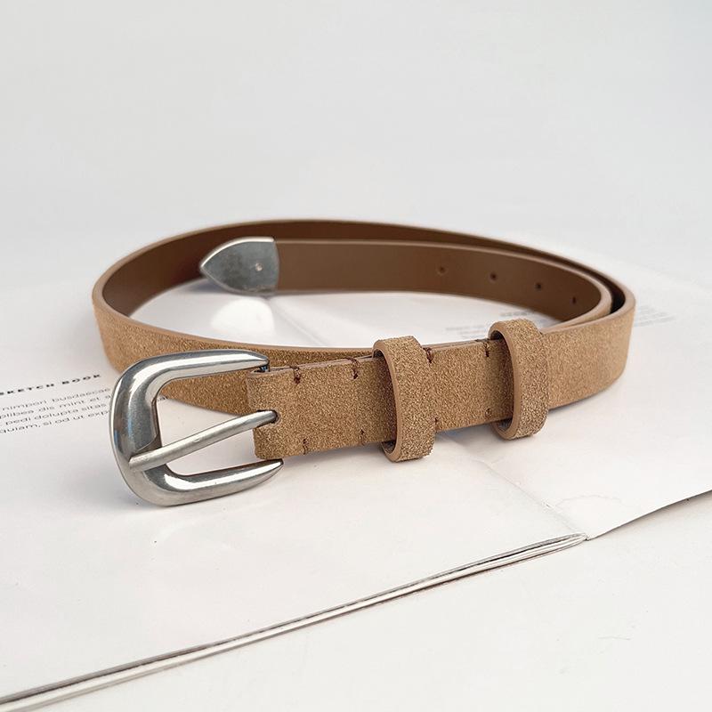 Женский ретро-ремень из натуральной замши с матовым эффектом — идеально подходит для юбок, свитеров и курток