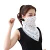 Thin Sleeves Sunscreen Face Mask Chiffon Half Face Cover Scarf Mask Sleeves Set  Women's
