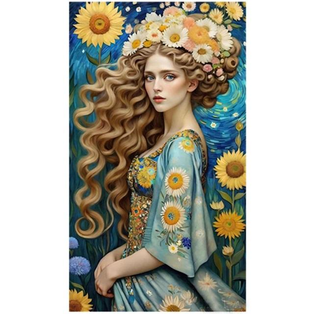 Большой размер мозаика красивая женщина новинка 2024 DIY полный набор алмазов для рисования портрет искусство вышивка крестиком стразы