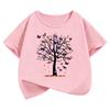 Vintage Butterfly with Tree Funny Design  Kids Childrens Tshirt Short Sleeve Boys Girls Summer Spring Casual Top Tee Shirt