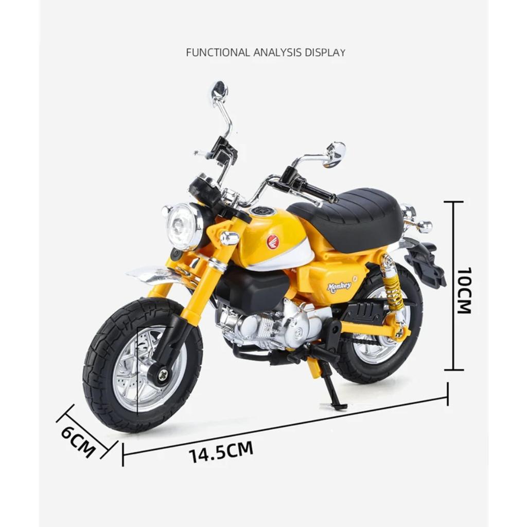 1/12 Honda Monkey 125 сплав спортивный мотоцикл модель литье под давлением уличные гонки мотоцикл модель имитация звук свет детские игрушки подарок
