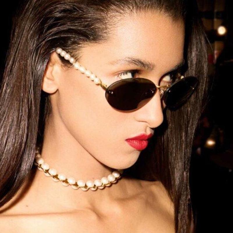 Pearl Oval Rimless Sunglasses - 2025 Trendy Fashion for Women