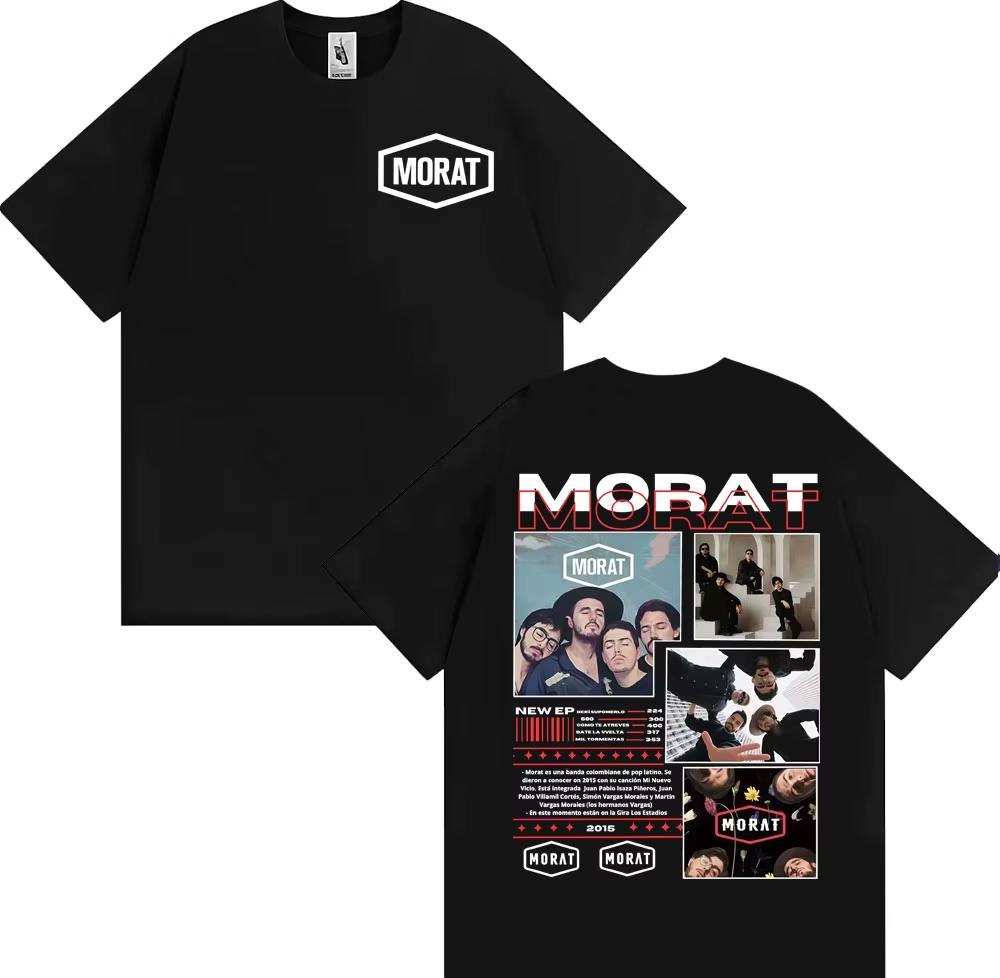 Rock Band Morat Album Graphic Print T Shirts Unisex Unisex Fashion High Street Hip Hop Tshirt 100 Cotton Cozy Short Sleeve T Shirt