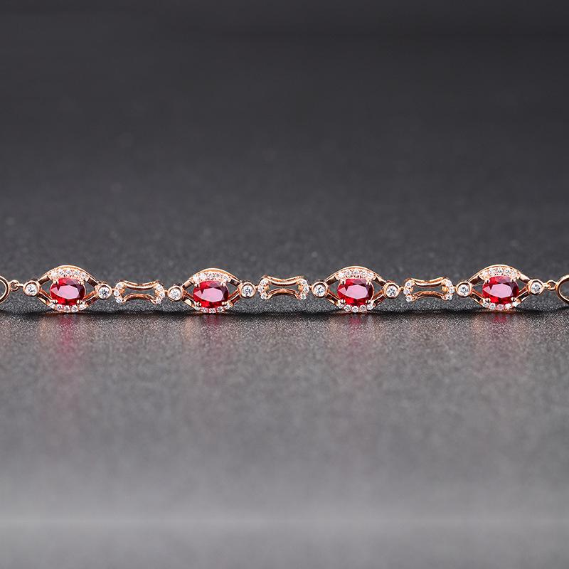 BELLA BOX Новый роскошный высококачественный темпераментный модный розовый красный имитация красного турмалина драгоценный камень цветной браслет сокровище для женщин