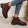 Зимние женские ботильоны Кожаные балетки Дизайнерские ботинки на шнуровке Тренд 2024 Новый бренд Классические мотоботы Готические Botas De Mujer