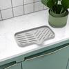 Drain Mat Silicone Multiple Usage Anti-skid with Drain Spout Easy Cleaning Leakproof Kitchen Counter Sink Organizer Sponge Holder Bathroom Soap Dish