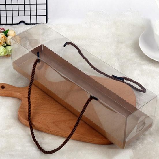 10 шт. с ремешком, прозрачные креативные коробки для упаковки рулетов для здорового торта, контейнеры для тортов
