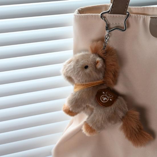 Реалистичный брелок-пони, плюшевая игрушка, милый брелок-пони, мини-подвеска в виде животного, легкий талисман на удачу, подарок для детей, друзей