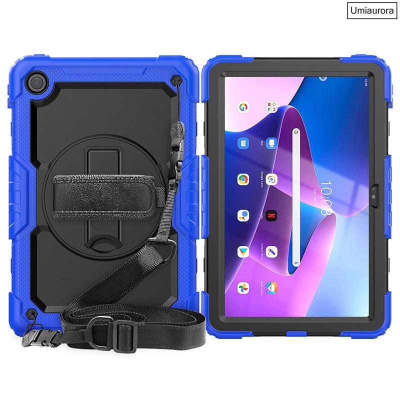 Для Lenovo Tab M10 Plus 10.6" TB128FU 3-го Поколения 10.1 Дюйма TB328FU X306F X606F Ударопрочный Прочный Чехол для Планшета Ручной Ремень Подставка Funda