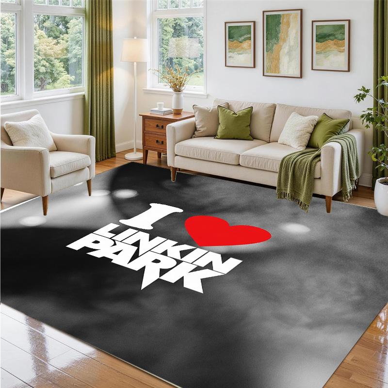 Linkin Park Design Crystal Velvet Rug Soft Decorative Mat for Bedroom Entrance