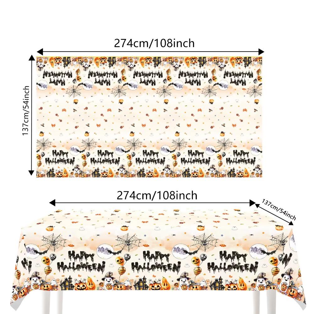 Ghost Pumpkin Halloween Disposable Party Tableware Set Horror Banner Decorative Paper Plate Tablecloth Home Decoration Supplies