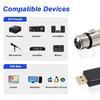 Xiatiaosann XLR USB Microphone Cable, 3-Pin XLR Female Adapter USB Adapter Converter Cord (2M/6.5FT) for Audio, Karaoke Systems, Recording, Studios, W