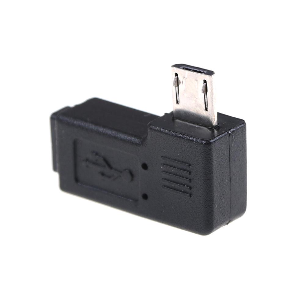 2 шт. 90 градусов микро левый и правый угол USB-переходники с разъемом «папа-мама» зарядное устройство