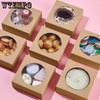 22pcs Square Kraft Paper Gift Boxes with Clear PVC Window BurlyWood Perfect for Party Favors Bakery Treats & Jewelry Packaging