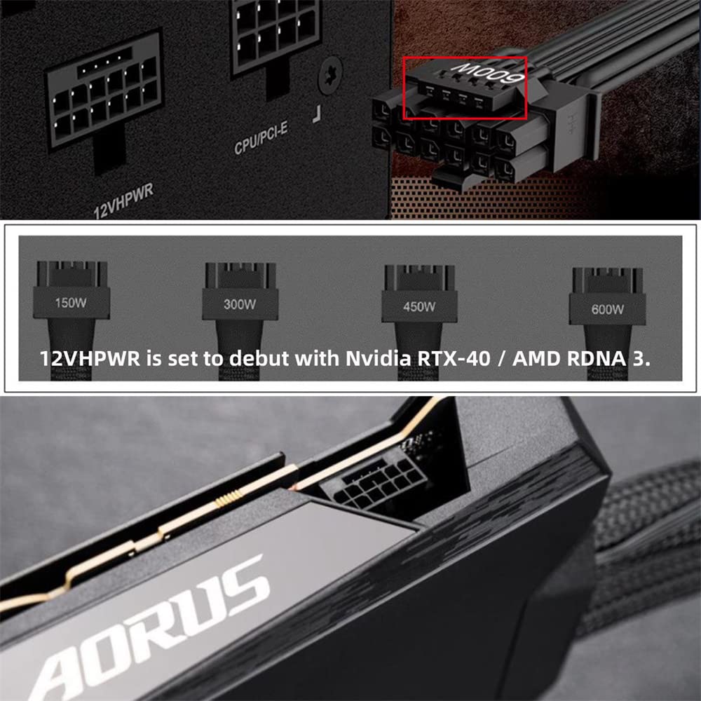 Cablecc 12VHPWR Power Modular To 3xPCIe ATX 8P Up Angle 90 Degree Adapter 16 Pin Graphics Card for 4080 5090TI ATX3.0 PCI-E 5.0 Type-B 12+4P