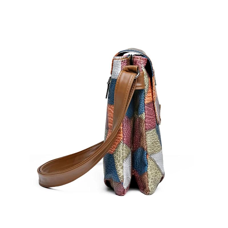 Multilayered Crossbody Bag Large Capacity Pendulum Shoulder Bag Retro Patchwork Contrasting Mother Versatile Casual New
