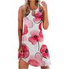Plus Size Summer Women's Dress Mid Waist Temperament Commuter Flat Bottom Halter Printed Midi Dress Half Bodycon Dresses