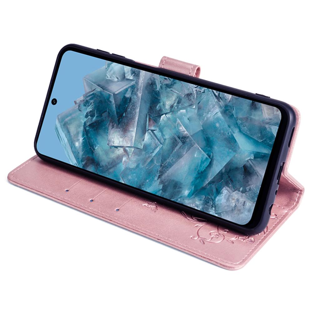 Чехол для Google Pixel 8 Pro из ПУ кожи с тиснением в виде бабочек и цветов, кошелек, откидная обложка для телефона