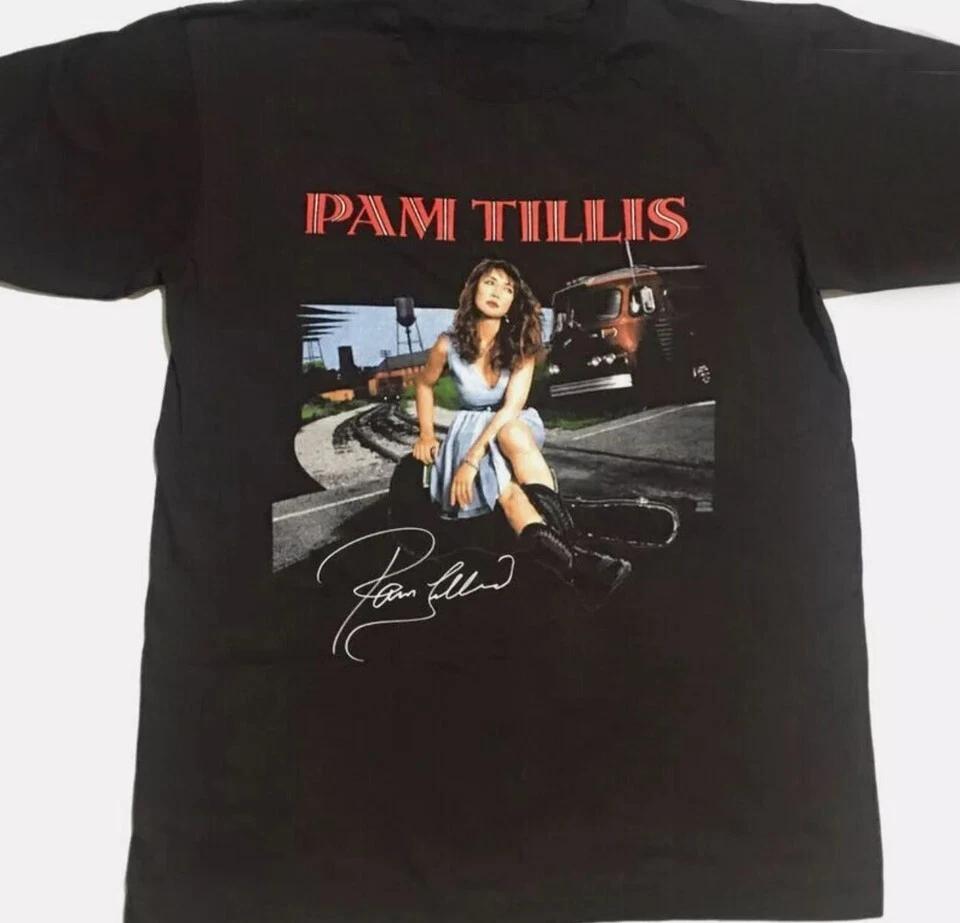 Хлопковая черная рубашка с коротким рукавом Pam Tillis S-3XL
