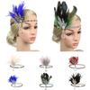 Women Indian Rhinestone Sequin Elastic Feather Headband Beaded Flapper Vintage Party Headpiece
