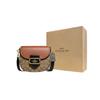 Coach Morgan 20 Classic Monogram Print Flap Closure Leather Saddle Bag Women Shoulder Bag Brown Rust CE565-IME7V