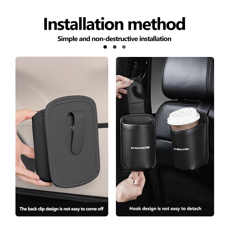 Leather Car Water Cup Holder Interior Drink Rack Organizer For Jeep Wrangler-JK Liberty JL Cherokee Patriot Commander AKM1