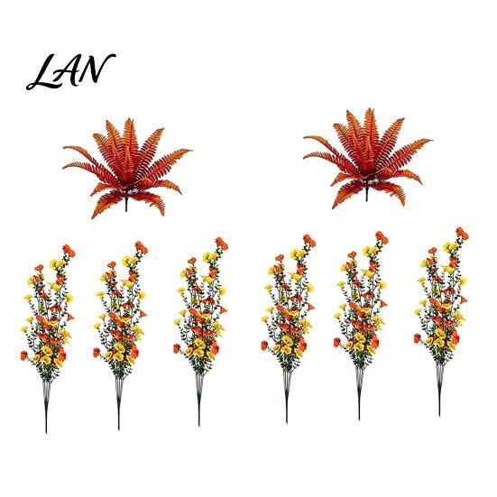 No Watering Faux Plants Fall Artificial for Hanging, UV-Resistant Flowers, Natural Style Fake Foliage Trailing Vines Autumn Porch Front Door
