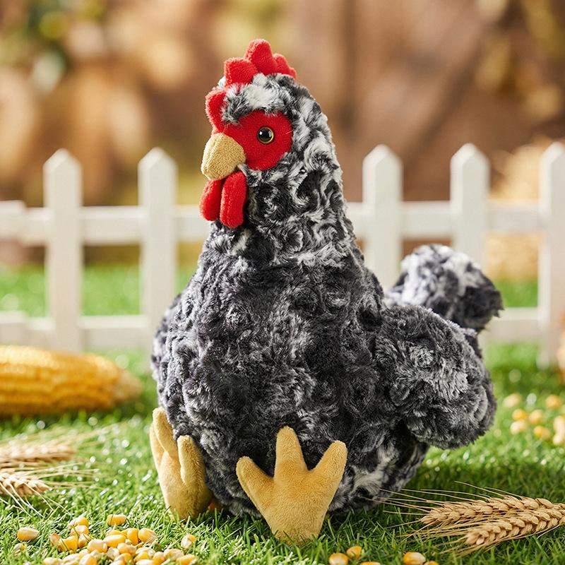 28cm Fluffy Chicken Plush Toys Cute Farmyard Animal White Yellow Chicken Plushies Funny Wet Chick Dolls Girl Boy Gift Home Decor
