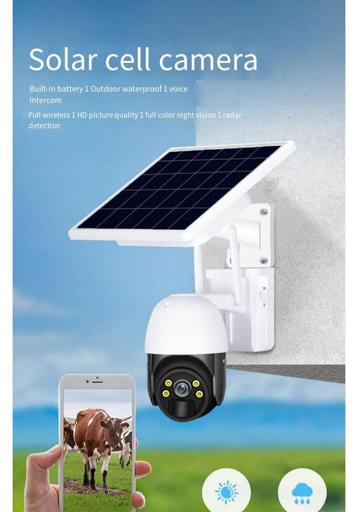 Беспроводная камера видеонаблюдения 4G с углом обзора 360° и питанием от солнечной батареи для использования внутри и вне помещений