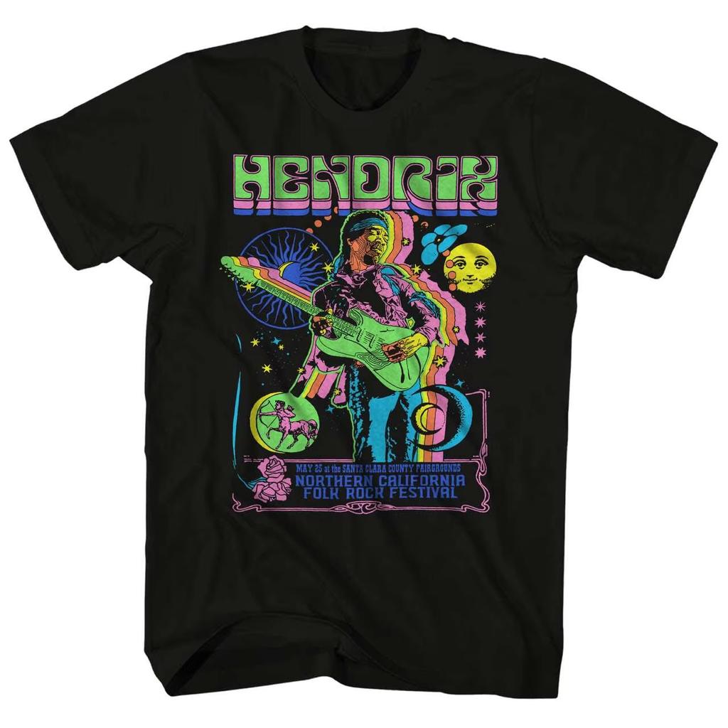 Jimi Hendrix Musician Portrait Graphic‑Print Unisex T‑Shirt, Vintage Rock Casual Street‑Wear Summer Short‑Sleeve Top For Music Fans